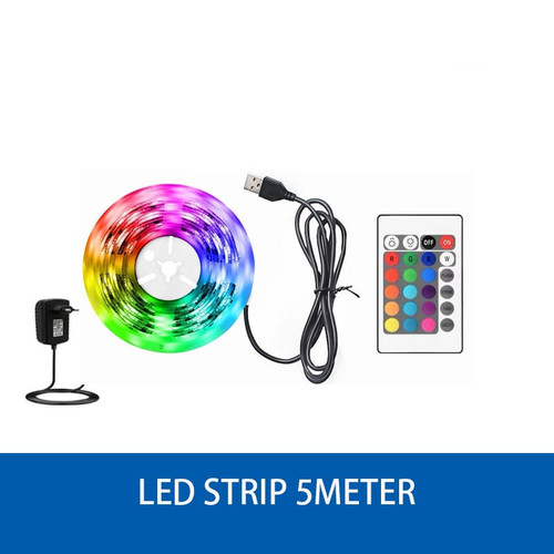 lampu led strip RGB/lampu hias RGB 5Meter Merek Hakamitsu