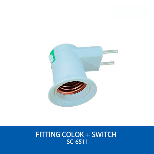 Fitting colok fitting lampu tidur fitting lampu E27+Saklar on off 6511