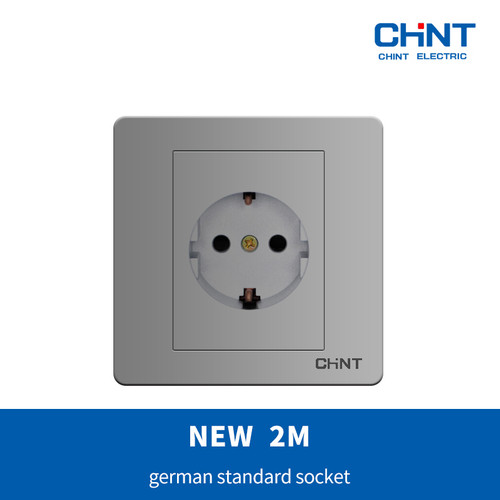 CHINT NEW2M - SILVER German standard socket / soket