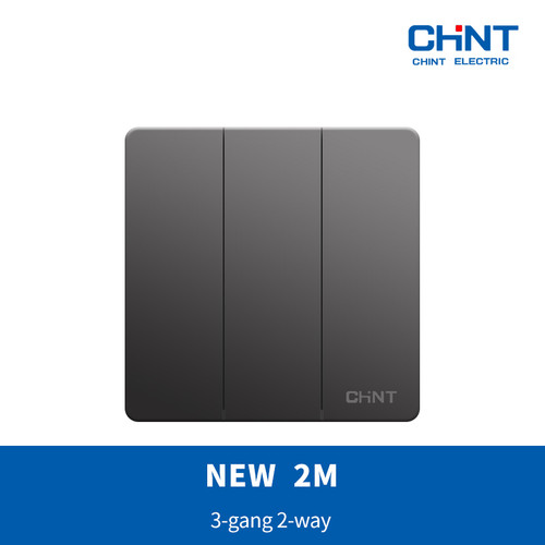 CHINT NEW 2M-Gray Black 3gang 2way switch/saklar