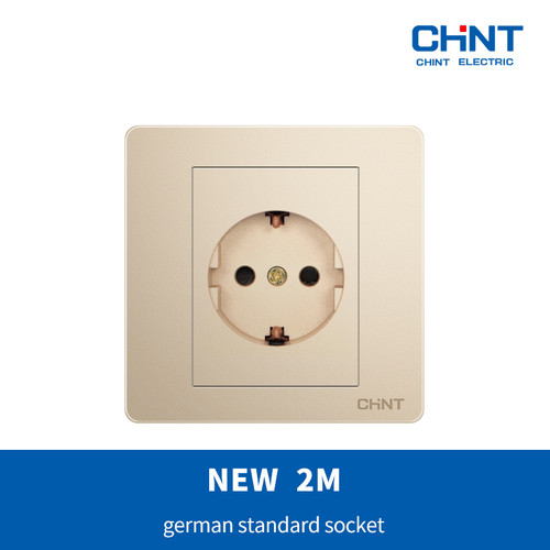 CHINT NEW 2M-Champagne(Emas) german standard socket / soket