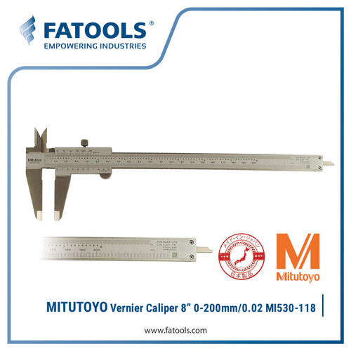 MITUTOYO 530-118 Vernier Caliper 8" 0-200mm/0.02 Sigmat Jangka Sorong