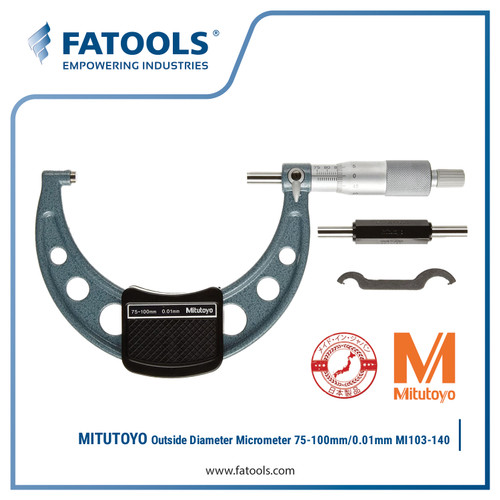 MITUTOYO 103-140-10 Outside Diameter Micrometer 75-100mm/0.01mm