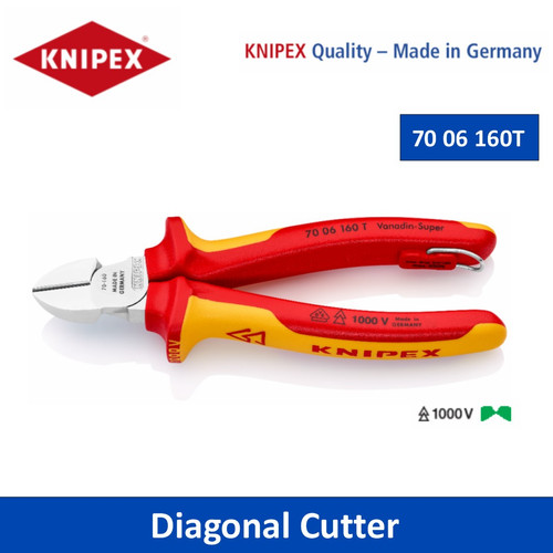 Tang Potong VDE 1000 V 70 06 160 T Diagonal Cutter Knipex