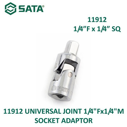 SOCKET ADAPTOR FLEKSIBEL 11912 UNIVERSAL JOINT 1/4" F x 1/4" M SATA