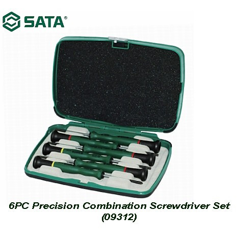 Obeng Kecil 6 pcs Precision Screwdriver Set 09312 Sata Tools