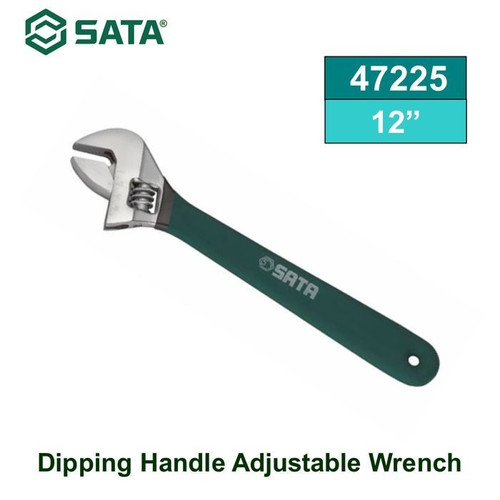 KUNCI INGGRIS 47225 DIPPING HANDLE ADJUSTABLE WRENCH 12" SATA TOOLS