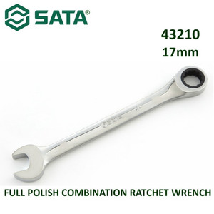 Kunci Ring Pas 17 mm 43210 Full Polish Comb Ratchet Wrench Sata Tools