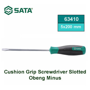 Obeng Minus 5X200 mm 63410 Cushion Grip Slotted Screwdriver Sata Tools