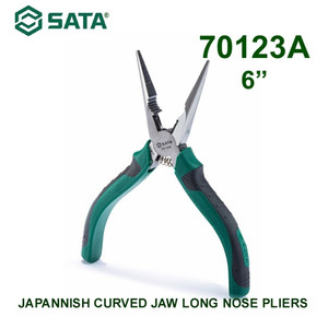 Tang Lancip 6" 70123A Japannish Curved Jaw Long Nose Pliers Sata Tools