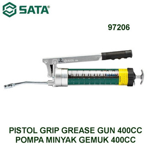 Pompa Minyak Gemuk 97206 Clear Tube Pistol Grip Grease Gun 400 cc Sata