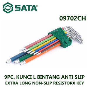 Kunci L Bintang Panjang Anti Slip 09702CH 9 Pc Resistorx Key Sata Tool