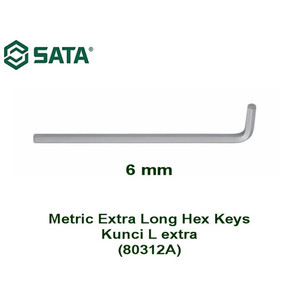 Kunci L 6.0 mm 80312A Metrik Extra Long Hex Key Sata Tools