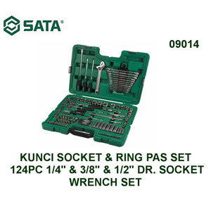 Tool Kit Set 09014 124 Pcs 1/4" & 3/8" & 1/2" Socket Wrench Sata Tools