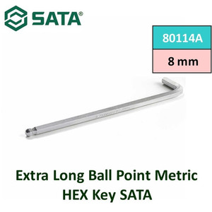 Kunci L 8 mm 80114A Metrik Extra Long Ball Point Hex Key Sata Tools