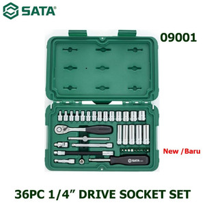 Kunci Shock Sok 36 Pcs Metrik 09001 1/4" Dr 6 PT Socket Set Sata Tools