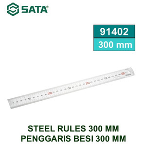 Penggaris Besi Stainless 300 mm 91402 - Steel Rules 300 mm Sata Tools