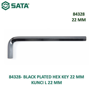 Kunci L Pendek 22 mm 84328 - Black Plated Hex Key 22 mm Sata Tools