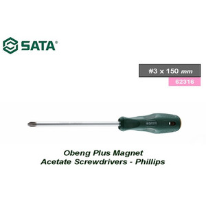 Obeng Plus Magnet PH 3 X 150 mm 62316 Acetate Screwdriver Sata Tools