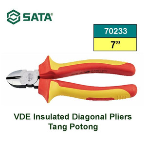 Tang Potong Listrik 70233 VDE Insulated Diagonal Pliers 7" Sata Tools