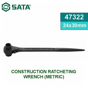 Kunci Pas 47322 Construction Ratcheting Wrench 24 x 30 mm Sata Tools