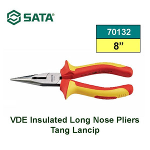 Tang Lancip Listrik 70132 VDE Insulated Long Nose Pliers 8" Sata Tools