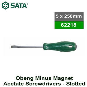 Obeng Minus Magnet 5 X 250 mm 62218 Slotted Screwdriver Sata Tools