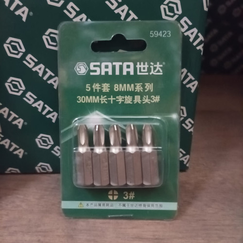 Mata Obeng Plus 5 Pc PH 3 x 30 mm 59423 5/16" (8mm) Hex Bit Sata Tools