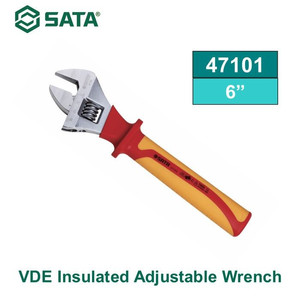 Kunci Inggris 6" 47101 VDE Insulated Adjustable Wrench Sata Tools