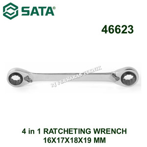 Kunci Ring 4 in 1 46623 Ratchet Wrench 16 x 17 x 18 x 19 mm Sata Tools