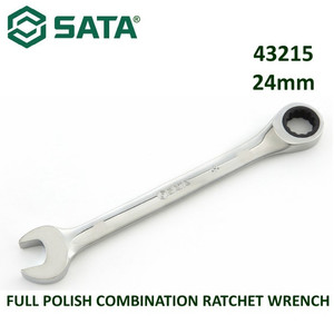 Kunci Ring Pas 24 mm 43215 Full Polish Comb Ratchet Wrench Sata Tools