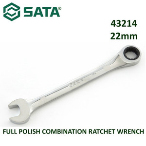 Kunci Ring Pas 22 mm 43214 Full Polish Comb Ratchet Wrench Sata Tools