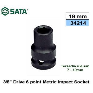 Kunci Mata Sok Socket Impact 3/8 Inch 19 mm 34214 Sata Tools