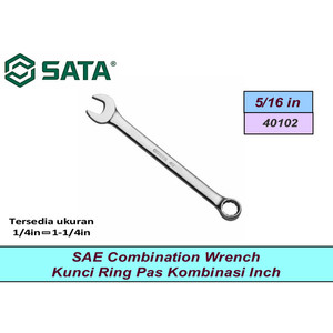 Kunci Ring Pas Kombinasi Inci 40102 Combination Wrench 5/16" Sata Tool