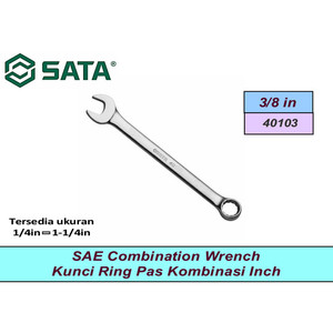 Kunci Ring Pas Kombinasi Inci 40103 Combination Wrench 3/8" Sata Tools