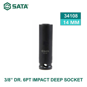 Kunci Shock Panjang 34108 3/8” 6PT Impact Deep Socket 14 mm Sata Tools