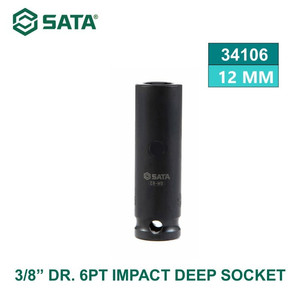 Kunci Shock Panjang 34106 3/8” 6PT Impact Deep Socket 12 mm Sata Tools