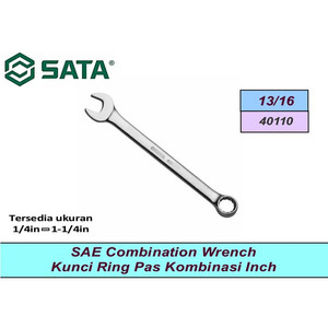 Kunci Ring Pas Kombinasi Inci 40110 Comb Wrench 13/16" Sata Tool