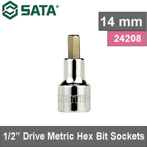 Mata Sok Bit Hex 14 mm 24208 1/2" 50 L Metric Hex Bit Socket Sata Tool