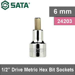 Mata Sok Bit Hex 6 mm 24203 1/2" 50 L Metric Hex Bit Socket Sata Tools