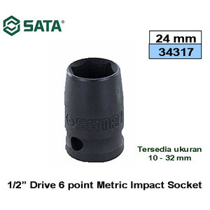 Kunci Shock Mata Sok Impact 1/2" 24 mm 34317 Socket Sata Tools