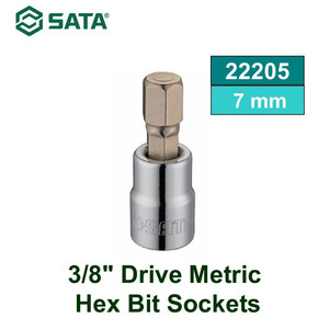 Mata Sok Bit Hex 7 mm 22205 - 3/8" Dr. Bit Socket Hex Sata Tools