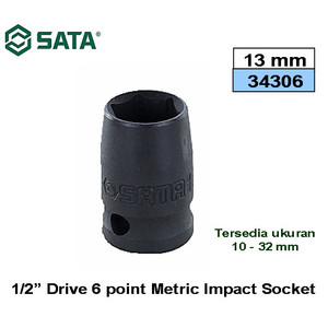 Kunci Mata Sok Socket Impact 1/2 Inch 13 mm 34306 Sata Tools