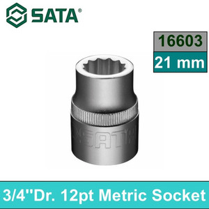 Kunci Mata Sok 16603 - Socket 3/4" Dr. 12PT. 21 mm Sata Tools