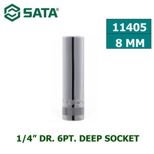 Kunci Shock Mata Sok 11405 1/4" Dr. 6PT. Deep Socket 8mm Sata Tools