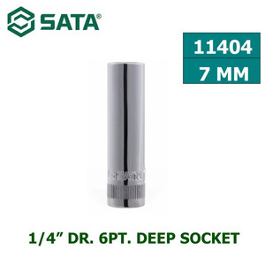 Kunci Shock Mata Sok 11404 1/4" Dr. 6PT. Deep Socket 7mm Sata Tools