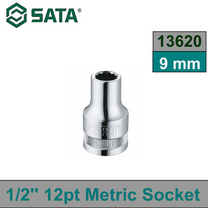 Kunci Shock Mata Sok 9 mm Metrik 13620 1/2" 12 PT Socket Sata Tools