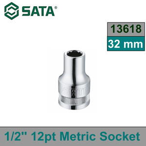 Kunci Shock Mata Sok 32 mm Metrik 13618 1/2" 12 PT Socket Sata Tools