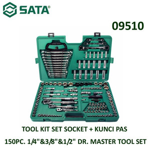 Tool Kit Set Lengkap 09510 1/4" & 3/8" & 1/2" Dr. 150 Pcs Sata Tools