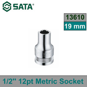 Kunci Shock Mata Sok 19 mm Metrik 13610 1/2" 12 PT Socket Sata Tools